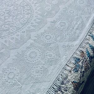 Vintage White Martha Washington Hobnail bedspread.
